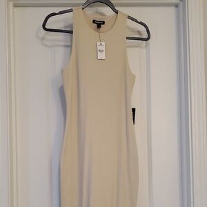 Elegant Cream Sleeveless Dress